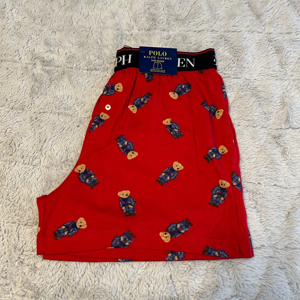 Polo Ralph Lauren Men's Polo Bear Boxers in Red Large - Picture 8 of 8